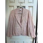 J.Jill Love Linen Blazer Jacket Single Button Unlined‎ Summer Size Large Petite Pink Photo 2