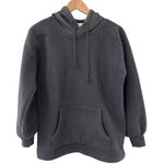 Madewell Resourced Oversize Fleece Bubble-Sleeve Hoodie Sweatshirt Coal Size XXS Photo 0