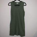 Briggs New York Briggs Ladies Women Ruffle V-Neck Linen Blend Dress, Green ( Olive ) Photo 3