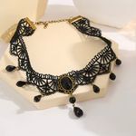 Gorgeous Retro Style Tassel Crystal Lace Necklace Faux Fashion Jewelry‎ Black Photo 6