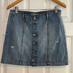 REWASH  Denim Button-Front Skirt Photo 0
