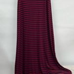 J.Crew Jersey preppy ruched stripe maxi large pull on womens skirt burgundy navy Photo 1