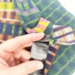 Catherine Andre Quiet Luxury Made in France Plaid Virgin Wool Blend Scarf Shawl Brown Photo 2