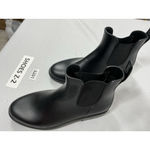 Womans Pullon Rainboots 8.5 M Black Flat Elastic Ankle Round Toe Photo 1