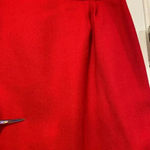 Red 100% Wool Knee Length Pencil Skirt Lined Pockets Zip Back Slit Size 14 Photo 5