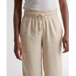 Quince  100% European Linen Wide Leg Pants Medium Tan Flax‎ Pull On Photo 2