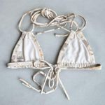 Montse Euro Bow Cream Neutral Floral Pattern Bikini Top Size Small White Photo 6