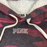 Victoria's Secret PiNK Victoria’s Secret Red Camo Sequin Sherpa Hoodie Oversized Sweatshirt XS Photo 7