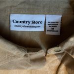 Country Store 100% Cotton Tan Pumpkin Embroidered Long Sleeve Button Down Medium Photo 2