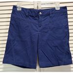 Athleta Blue Mid Rise Athletic Short Pocket Size 4 Snap/Zip Workout Outdoor Photo 0