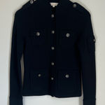 Tory Burch Wool Sweater Jacket cardigan military-style black preppy Sz XS Photo 0