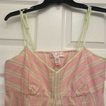 Oscar de la Renta Pink Label Pink & Green Striped Vintage Capri Pajamas Size L Photo 3
