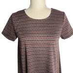 Joe Fresh  Herringbone A Line T Shirt Dress XS Grey Knit Short Sleeve Round Neck Photo 1