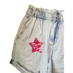 Tailor Vintage Denim Paper Bag Shorts High‎ Waist Cuffed Hem Size 3 Blue Photo 2