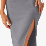 Beyond Yoga NWT INSPIRE MIDI DRESS XS Sleeveless V Neck Side Slit Gray Athletic Photo 2