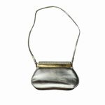 Stuart Weitzman Gold Metallic Evening Shoulder Bag Rhinestone Top Made in Spain Photo 3