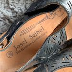 Josef Seibel 38 Black/Silver Sandals‎ Black Size 7 Photo 7