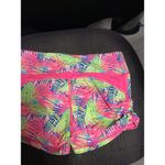Victorias Secret Sport Small Print Shorts Neon Ruched Sides VSX Photo 4