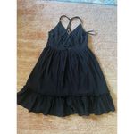 “New In”Black Mini Women’s Dress with Crisscross Back Size S Lined Black Photo 7