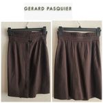 Vintage Gerard Pasquier Made in France 100% Wool Brown Striped Women's Skirt Size undefined Photo 1