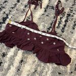 Free People  Embellished Purple Ruffle Tank Crop Top Medium Photo 4