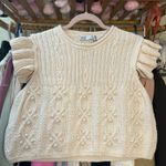 ZARA Knit Cropped Ruffle Sleeve Sweater Top Size Large 6771/034/712 Bloggers Photo 2