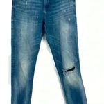ZARA  Z1975 Women's Blue Denim Mid Rise Raw Hem Distressed Jeans Size 6‎ Photo 0