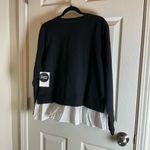 Calligraphie Woman’s Black Sweatshirt with White Hem size medium Photo 9