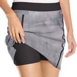 Adidas  Women’s Golf Tennis Skort Size L Striped Pull On Pockets Black White Photo 0