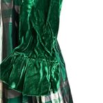 Vintage Lorrie Deb Emerald Green Velvet Plaid Maxi Dress Emma Bridgerton 9/10 Photo 5