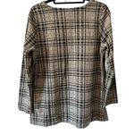 J. JILL Plaid SilverBlack Metallic Shimmer Knit Tunic Top Sz M Gray Size M Photo 3