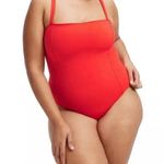 Good American Sculpt Lace Up Back Red One Piece Swimsuit Women’s Size 7/ 4XL Photo 0
