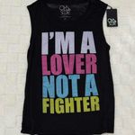 Chaser  Multicolored Graphic Tank Top I’m A  Lover Not A Fighter, Medium NWT Photo 0