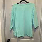 Allison Daley  Turquoise Scoop Neck 3/4 Sleeve Rhinestone Accent Top size 2X Photo 8