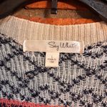 Say What? Say What? womens geometric open front cardigan sweater tan L Photo 2