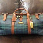 Ralph Lauren Black Watch Plaid Boston Travel Tote Shoulder Bag 50 Photo 0