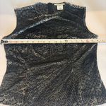 Harvé Benard HARVE BENARD Sleeveless Black/Shiny/Sheer Velvet Blouse Like New‎ Sz 8 Photo 8
