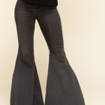 Free People Just Float On Flare Stretch Jeans Gray Black Size 30 Photo 0