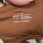 Aerie Scoop Bikini Top Womens Size XL NWT Brown Textured Adjustable Removable Photo 2