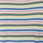 Talbots Size M White Colorful Stripe Sweater Zip Shoulder 3/4 Sleeve Pullover Photo 1