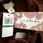 Band of Gypsies BAND OF THE FREE Palmer Eyelet Lace Walnut Brown Boho Peplum Top NWT Large Photo 7