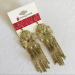 Charming Charlie gold feather dangle earrings new Photo 1