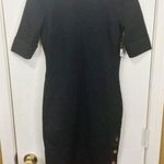 LRL Ralph Lauren women's XXS button accessory stretchy short sleeved shirt dress Black Photo 0