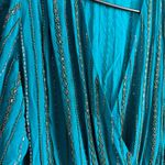 VTG Argenti 100% Silk Beaded Dress Teal Green Long Sleeve sz 10 Mob Wife Luxury Photo 4