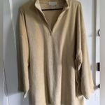 EXPRESS Tricot Beige 1/4 Zip Long Sleeve Velour Pullover Size XL Photo 7