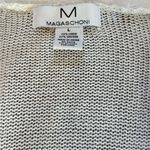 Magaschoni  White Cardigan Sweater Linen Blend Womens Size Large Lightweight Photo 5