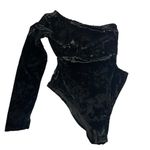 YITTY  Plusshy Asymmetrical Bodysuit velour black Sz S Photo 4