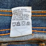 Vintage ‘90s Gitano Dark Denim 100% Cotton Contrast Stitch Knee Length Skirt Blue Photo 7