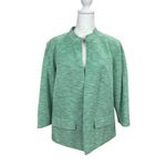 Coldwater Creek  Green 3/4 Sleeve Lined Cotton Blend Blazer Jacket 18 Plus Bright Photo 1