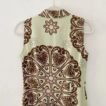 Printed Button Front Polo Midi Dress Pistachio Green Size S Photo 7